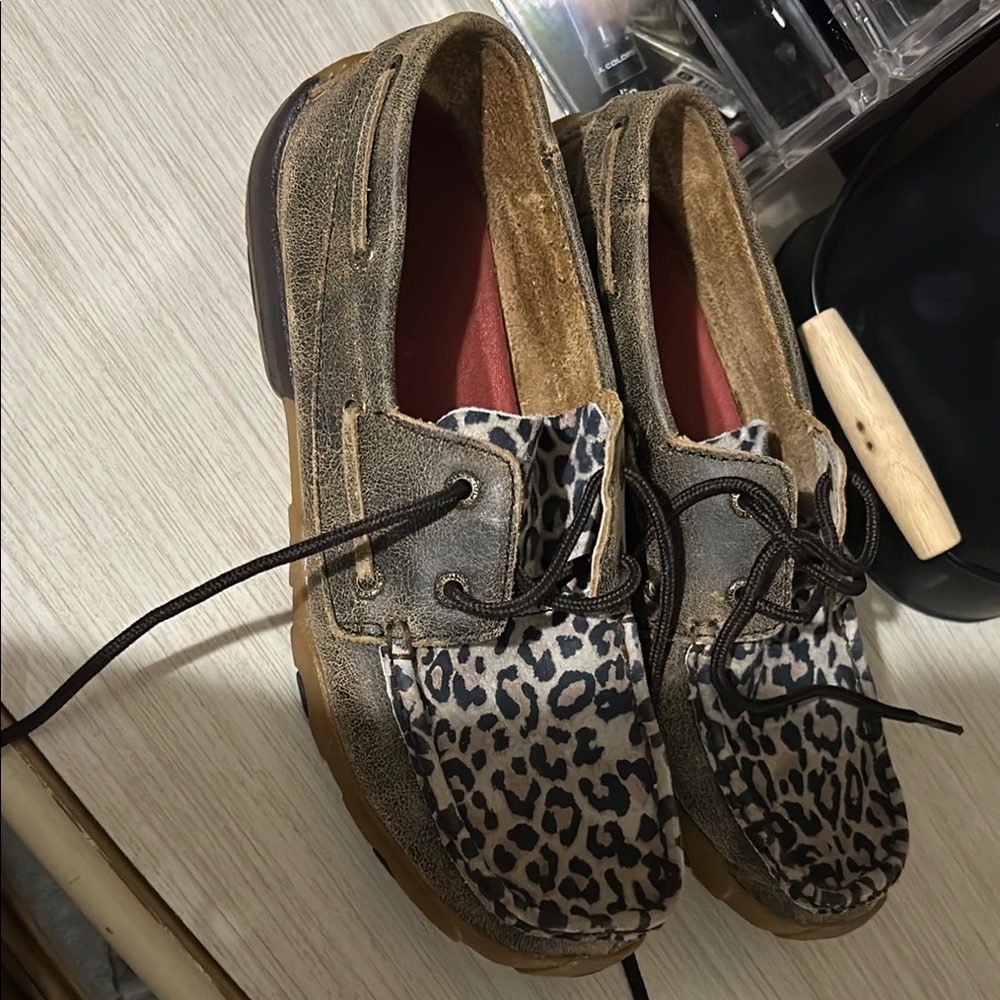 Leopard Print Women's Boat Shoes